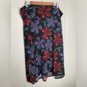 NWT LuLaRoe 3XL Azure Skirt Black Blue Red Floral Soft Stretchy Cool  Boho NEW